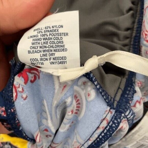 NWT Converse One Star Swimsuit Tankini/Bottom Women Size XL Blue/Gray Paisley - Picture 6 of 12